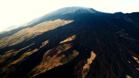 死火山口风光航拍