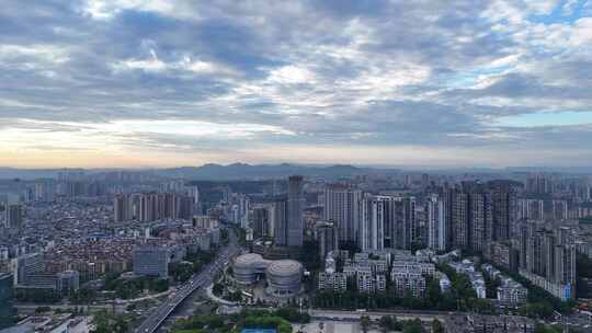 航拍四川泸州建设蜀泸大道风光