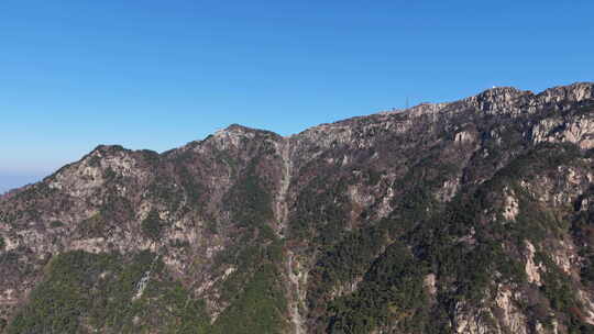 航拍泰安泰山山顶风景