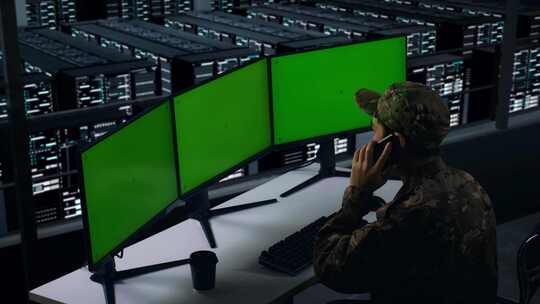 亚洲军方在数据中心使用模拟电脑显示器时用