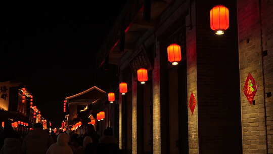 灯笼 夜景 景区 广府古城 广府 古城 红灯笼