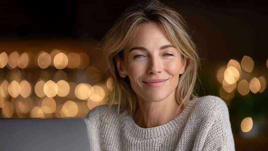 职场女性居家办公温馨时刻