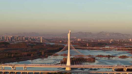 石家庄地标 复兴大街 滹沱河 湿地 城市