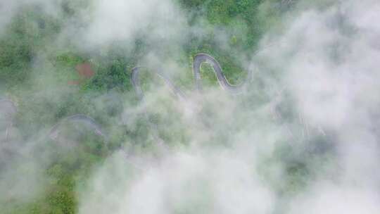 航拍蜿蜒山路大自然