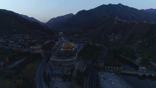 居庸关长城夜景城楼 居庸关