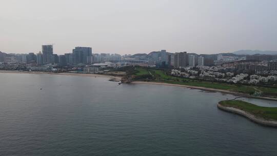 航拍大海海岸线风光