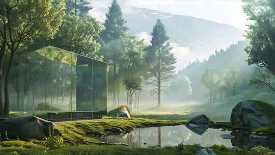 北欧风格高级玻璃户外别墅 原生态居住环境