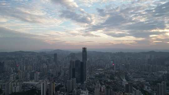 航拍贵阳火烧云贵阳大景