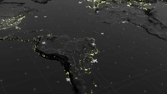 国际航班地图全球视频素材模板下载