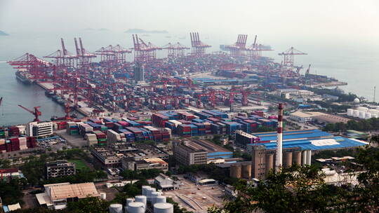 深圳港口与集装箱码头视频素材模板下载