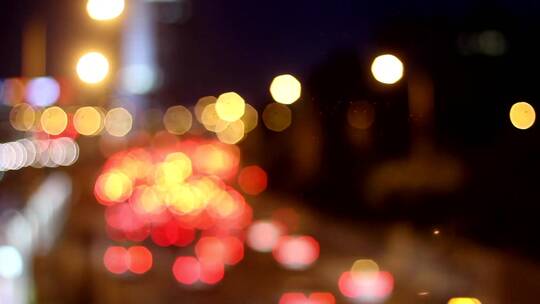 夜晚公路的车流特写镜头视频素材模板下载