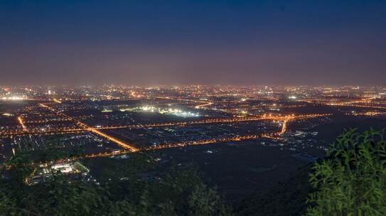 北京城全景日转夜 日落 夜景 天际线