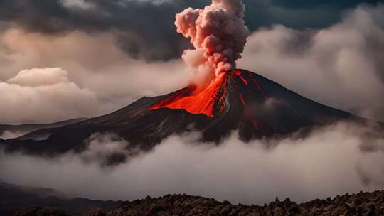 火山喷发壮观景象