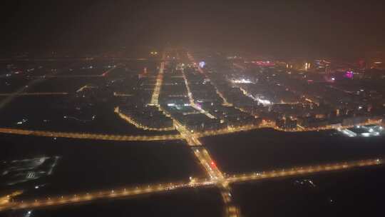 航拍 雄安 冬季 夜景 晚上 航拍雄安夜景