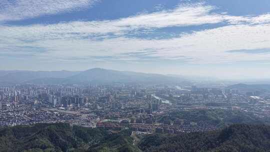 航拍湖南怀化城市大景