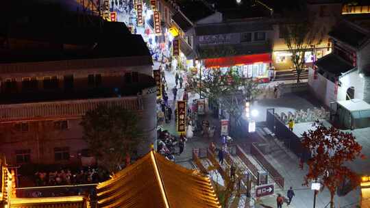 洛阳洛邑古城航拍夜景