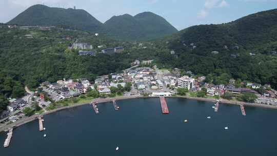 日本箱根湖神社鸟瞰