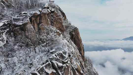 高山雪后云海航拍