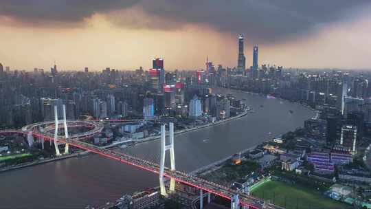 上海雨幡 高温 暴雨 风暴 台风天 日落