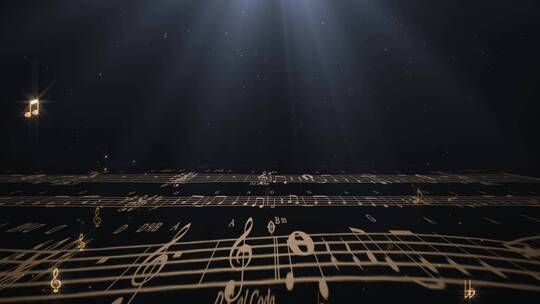 唯美粒子五线谱高清4k动态背景ae模板