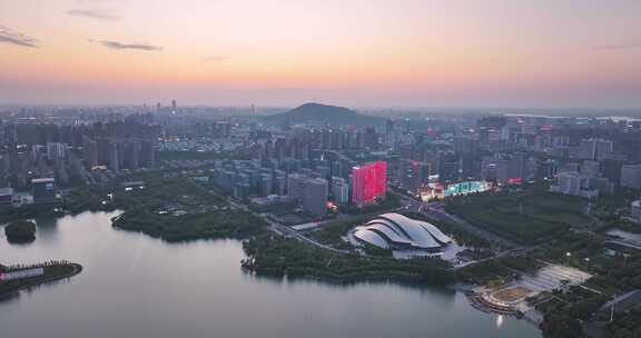 合肥大剧院 航拍天鹅湖大剧院