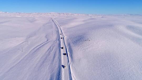 新疆冰封的喀纳斯雪原