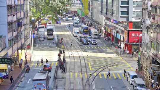 香港维多利亚港中环街景空镜