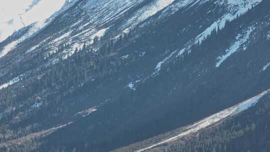 航拍西藏昌都然乌湖旁的雪山