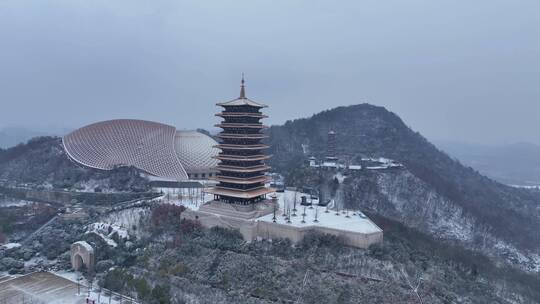 【合集】航拍南京牛首山风景区雪景