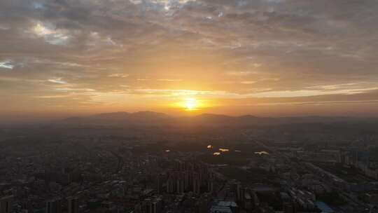 广东省东莞市大朗镇航拍城镇建筑风光