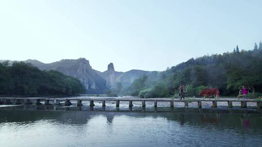 航拍丽水缙云仙都风景区鼎湖峰景点自然风光视频素材模板下载