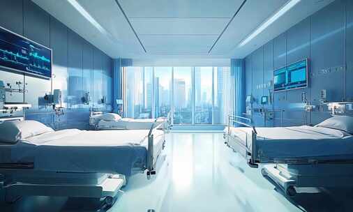 现代化医院病房内部场景