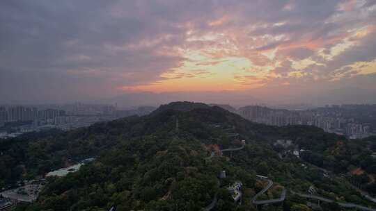 航拍福州梅峰山地公园