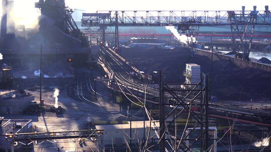 钢铁厂航拍视频素材模板下载
