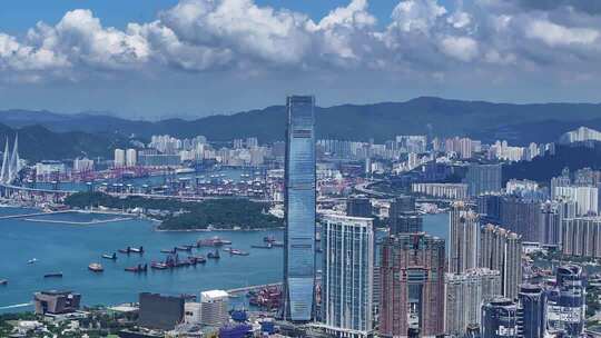 香港维多利亚港航拍
