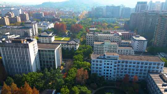 杭州浙江大学西溪校区航拍