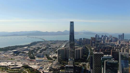 深圳后海蛇口景观震撼大气城市风景楼盘航拍