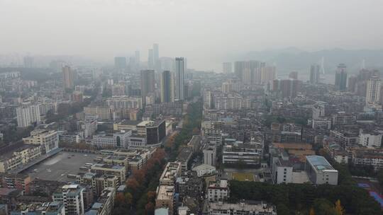 航拍湖北宜昌西陵区现代化城市建设