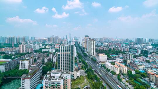 广州_城镇_新港中路_天空白云延时4K