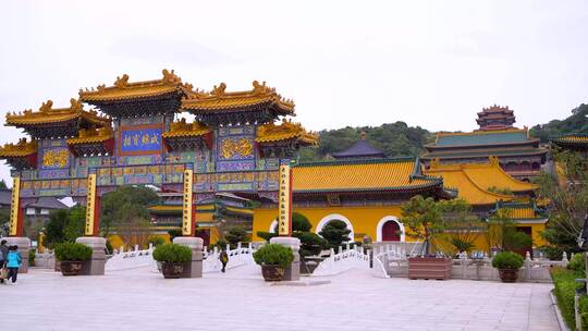 浙江舟山普陀山宝陀禅寺建筑4K视频合集视频素材模板下载