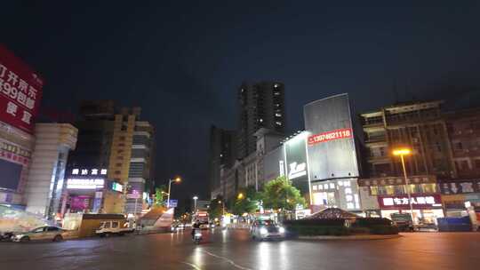 湖南永州街景街道夜景