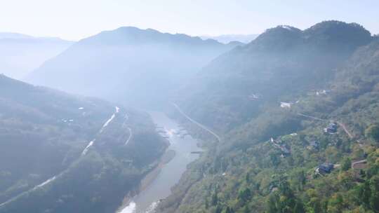 西南地区赤水河两岸飞跃上升航拍