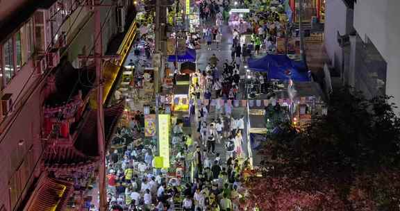 兰州市区夜市繁华小吃街