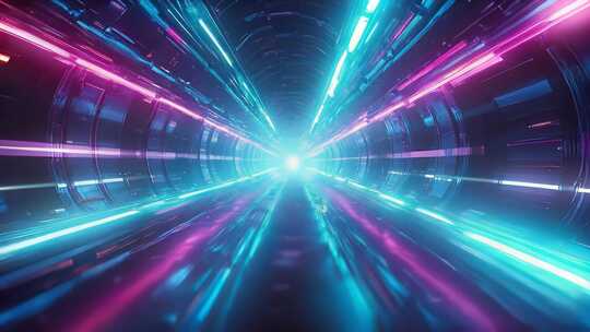 科技感光线隧道穿梭4K