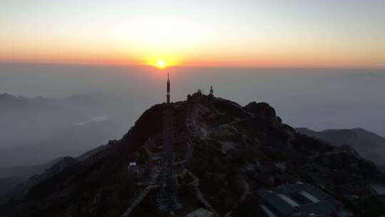 航拍泰山风景