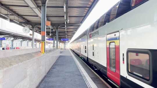欧洲瑞士火车站视频素材模板下载