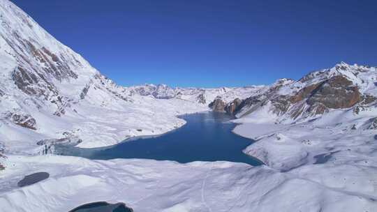 山，雪，蒂利科湖，尼泊尔