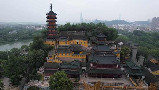 江苏镇江金山寺5A景区航拍