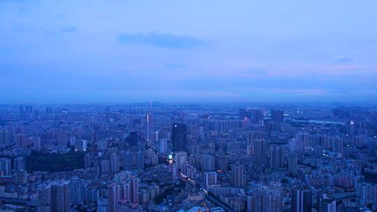 360度环绕航拍广州城市天空夕阳晚霞全景视频素材模板下载