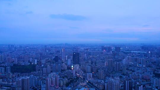 360度环绕航拍广州城市天空夕阳晚霞全景